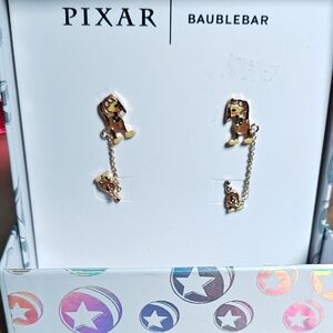 BaubleBar Brown and Gold Pixar Earrings for Kids